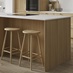 Graned Oak Breakfast Bar Backing Panel Tongue and Groove Shown on Breakfast Bar with Bar Stools
