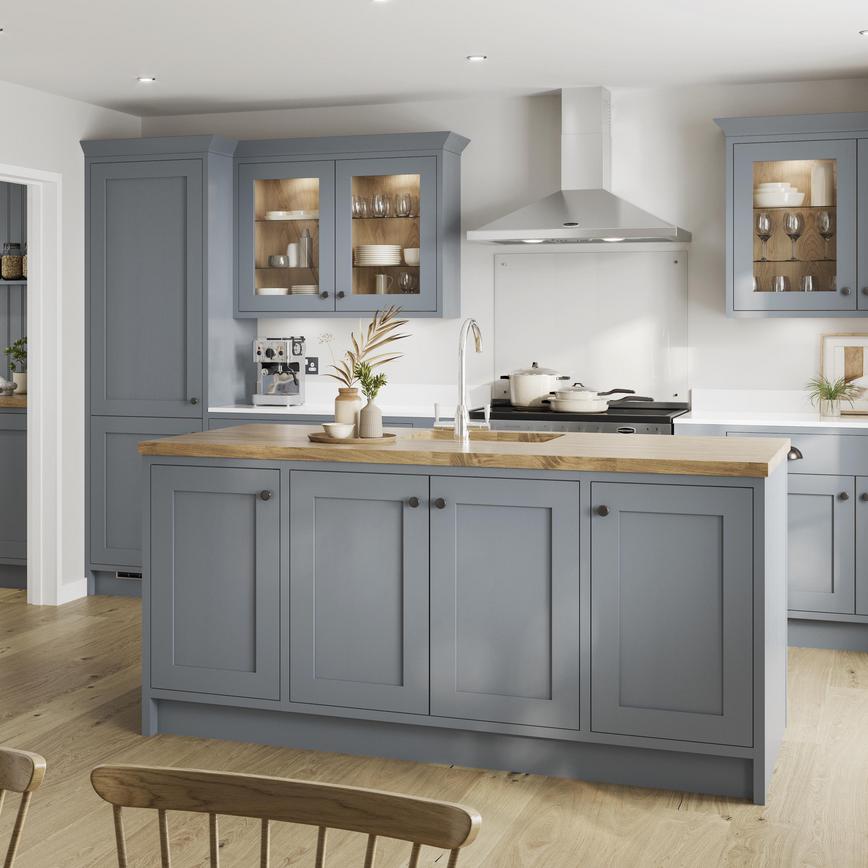 Grain Dusk Blue 910mm x 2400mm x 19mm Breakfast Bar Panel