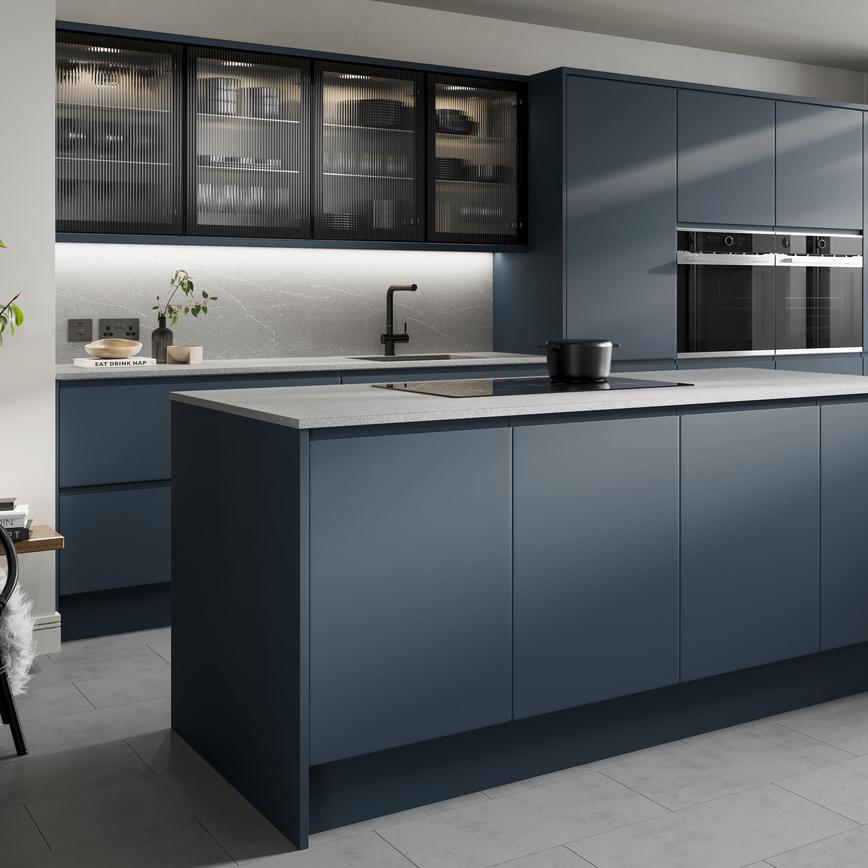 Clerkenwell Super Matt Marine Blue 910mm x 2400mm x 18mm Breakfast Bar Panel