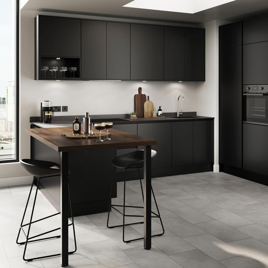 Hockley Super Matt Black 940mm x 2400mm x 16mm Breakfast Bar Panel