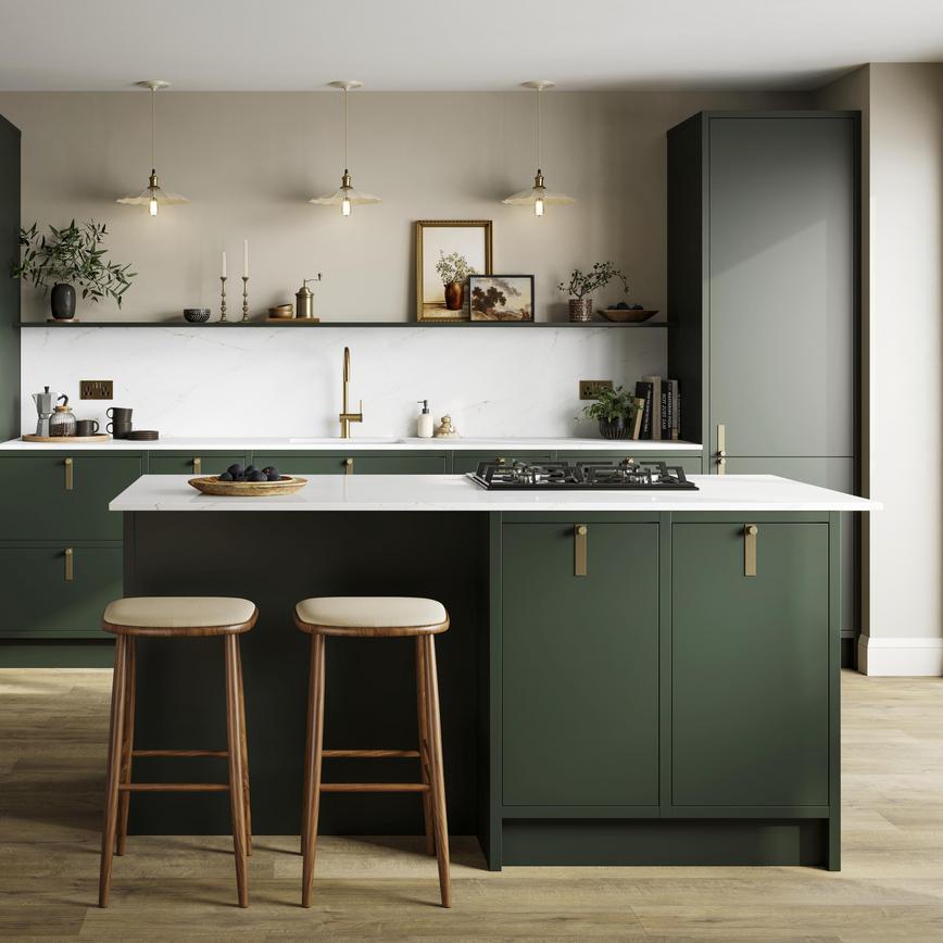 Hockley Super Matt Fir Green 940mm x 2400mm x 16mm Breakfast Bar Panel