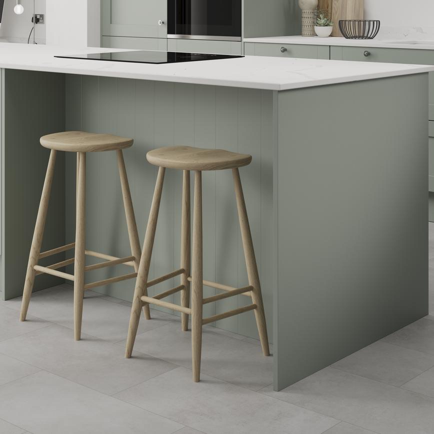 Reed Green Grained Breakfast Bar Tongue and Groove Backing Panel Lifestyle