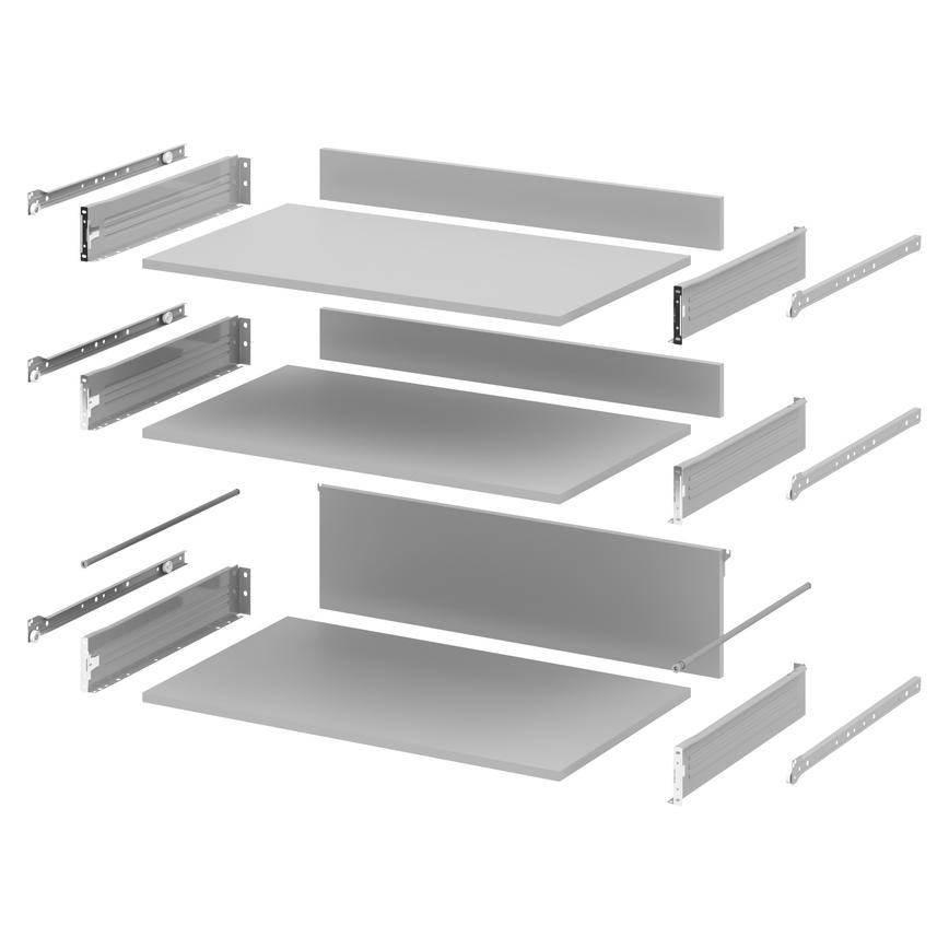 Light Grey Flat Pack 800 3 Drawer Pack