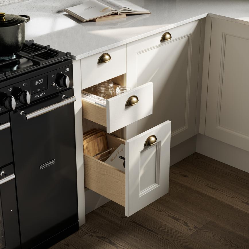 Natural Oak Veneered 300mm Ready Assembled Drawers