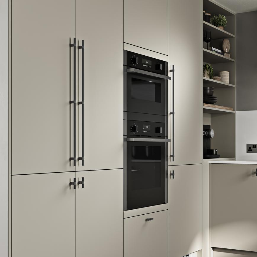 Knurled Brushed Black T Cupboard Door Knob 60mm