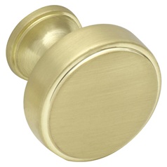 Contessa Polished Brass Effect Classic Round Cupboard Door Knob 35mm