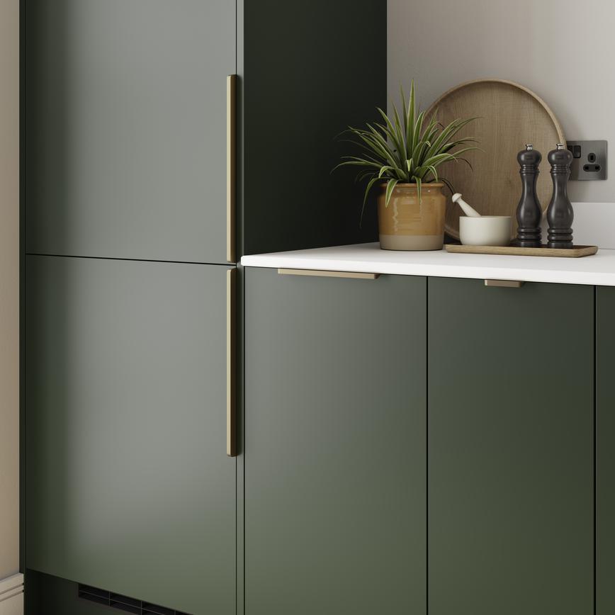 Edge Matt Brass Effect Trimline Bar Cupboard Handle 80mm