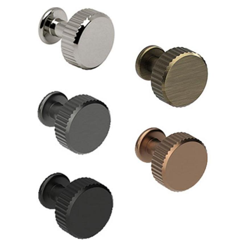 Fluted Classic Round Cupboard Door Knob 30mm Family