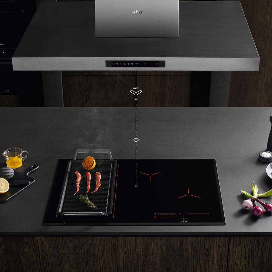 AEG Saphire Matt Blk Ind Hob 60cm Hob To Hood Connection
