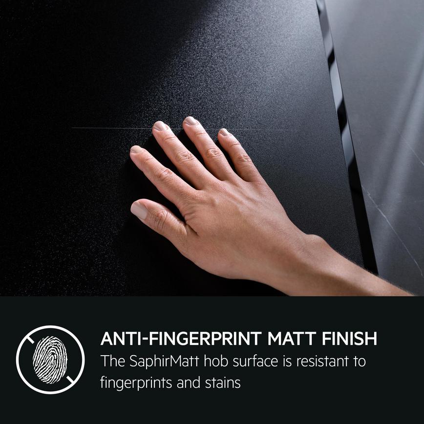 AEG Saphire Matt Blk Ind Hob 60cm Anti-Fingerprint Matt Finish