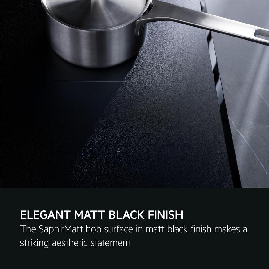 AEG Saphire Matt Blk Ind Hob 60cm Matt Black Finish