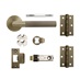 Jigtech Modell Antique Brass Slim Rose Handle Latch Pack
