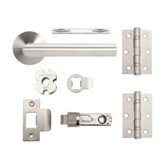 Jigtech Minim Satin S/Steel Slim Rose Handle Latch Pack