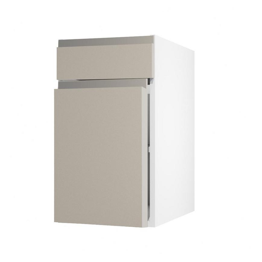 Clerkenwell Matt Metallic Titanium 557mm x 400mm Full Height Drawerline Kitchen Door Angled Open