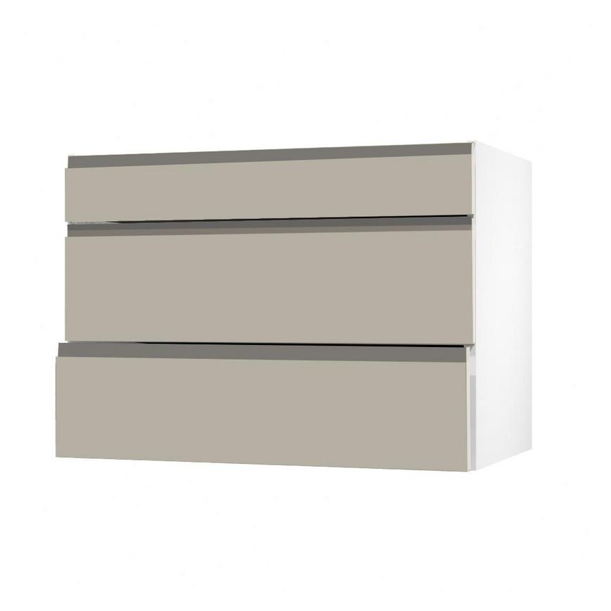 Clerkenwell Matt Metallic Titanium 275mm x 1000mm Appliance Tower Kitchen Drawer Angled Open