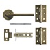 Munch Antique Brass Lever on Rose Door Handle Pack