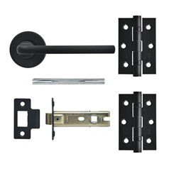 Munch Matt Black Lever on Rose Door Handle Pack