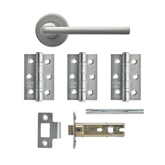 Munch Satin Nickel Lever on Rose Door Handle Pack