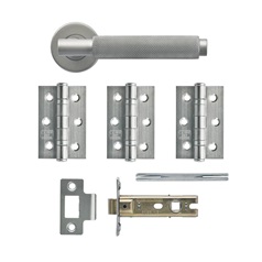 Iseo Knurled Satin Nickel Lever on Rose Door Handle Pack