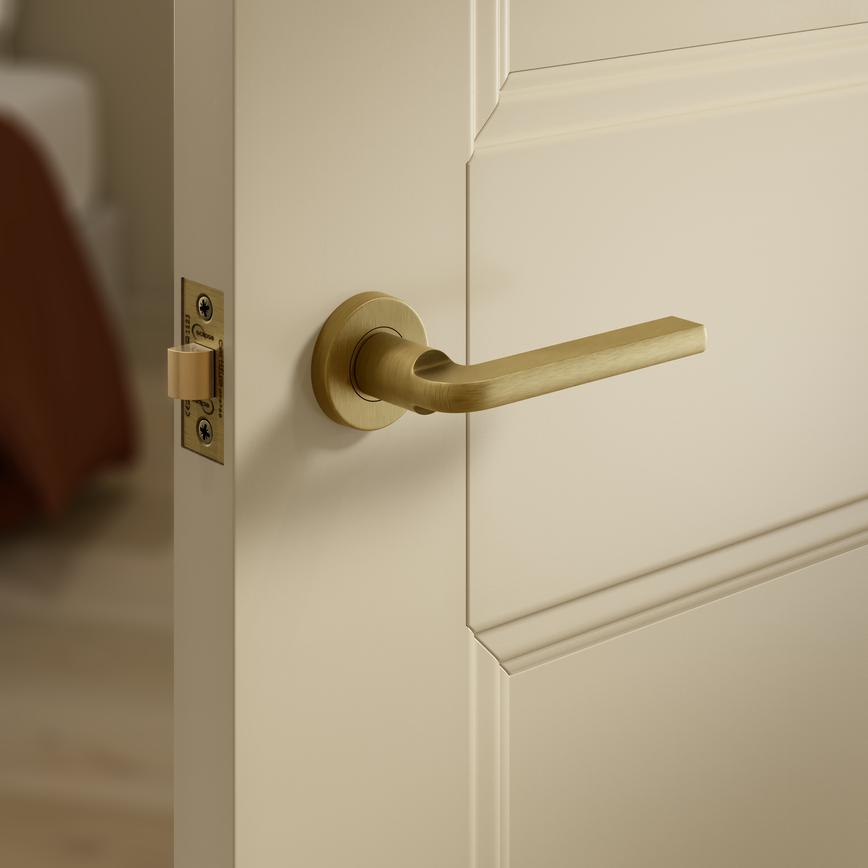 Fuller and Forge Munch Antique Brass Lever on Rose Door Handle Pair