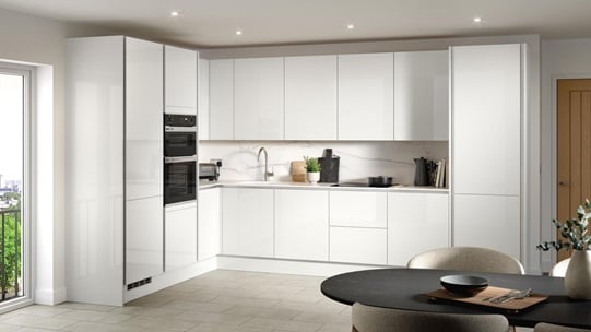 Winterton Gloss White Handleless Main Set Shot