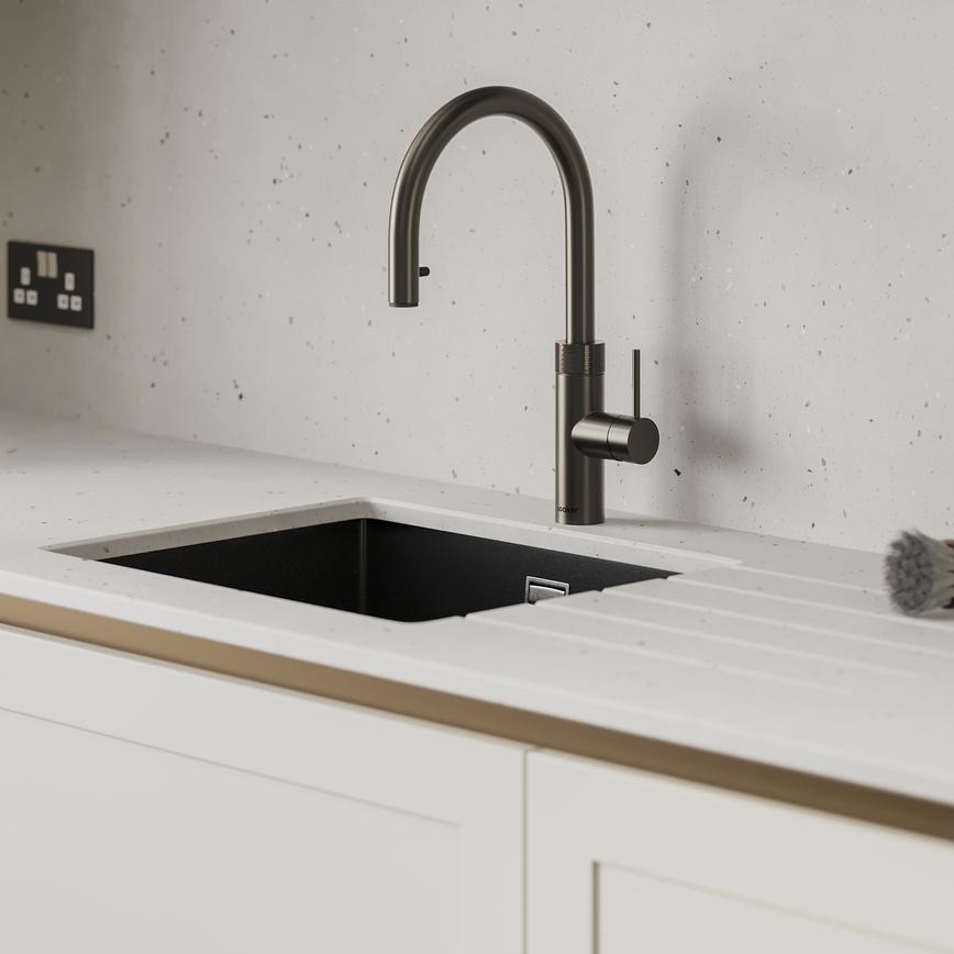 Frome White Handleless Sink and Tap