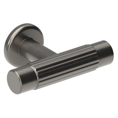 Fluted Brushed Gunmetal Classic T Cupboard Door Knob 75mm