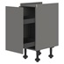 Croft Grey 400mm Ready Assembled Pre-Fitted Pull Forward Handleless Base Cabinet