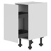 White 400mm Ready Assembled Pre-Fitted Pull Forward Base Cabinet