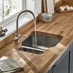 Lamona Cransley 1.5 Bowl Sink with Lamona Brushed Steel Effect Adra Tap