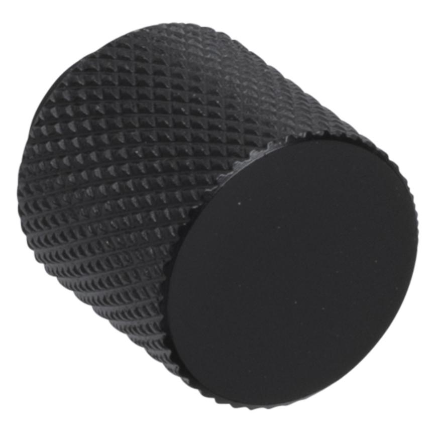 Black knurled knob handle