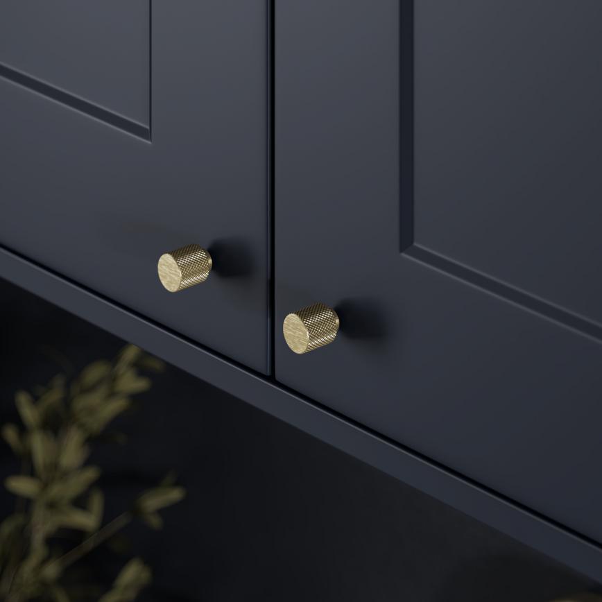 Antique brass knurled knob handles