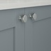Brushed Nickel Stepped Knob on chilcomb dusk blue