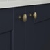 Aged brass knob handles on Fairford Navy
