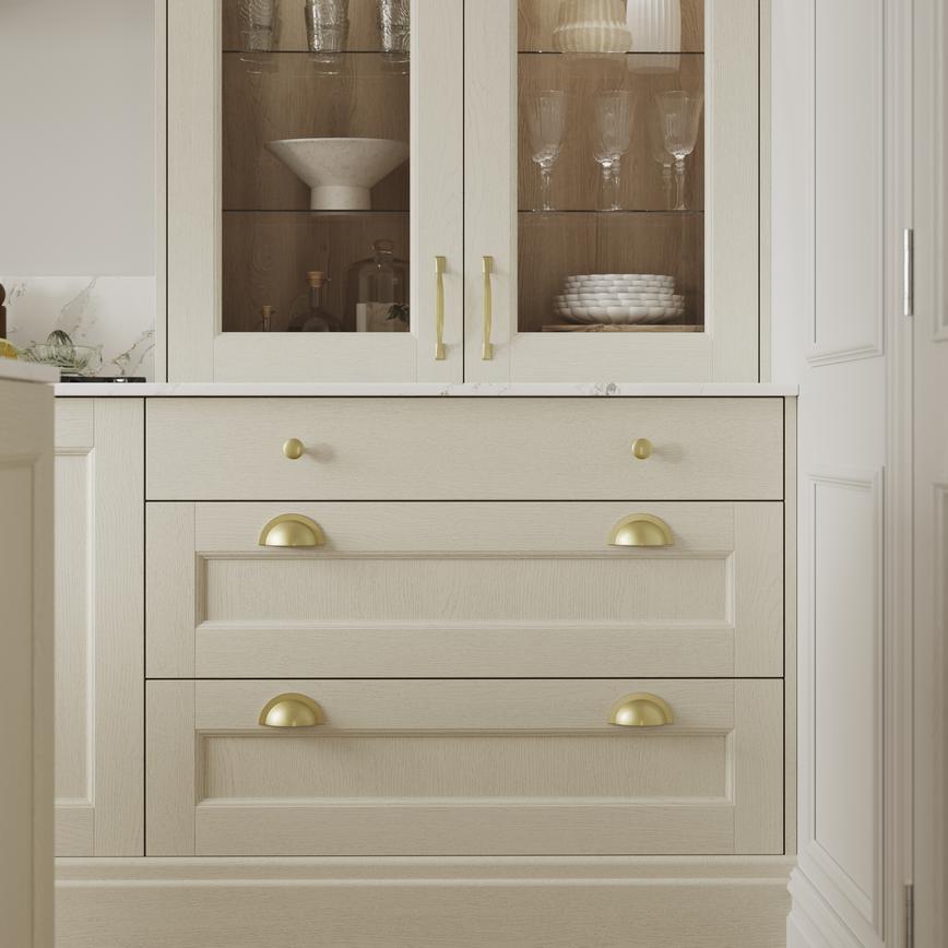 Earl Polished Brass Effect Classic D Cupboard Handle 172mm