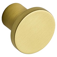 Brushed Brass Round Cupboard Door Knob 24mm