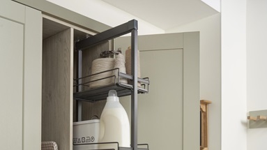 Pre-Fitted Standard Pull Out Light Grey Oak Larder Unit