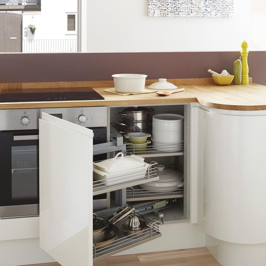 Light Grey Oak Pre-Fitted Left Hand Corner Storage Base