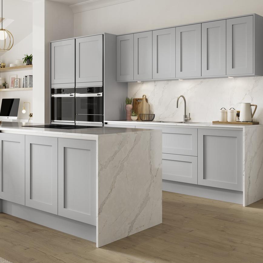 Chilcomb Dove Grey Handleless Main Set Shot