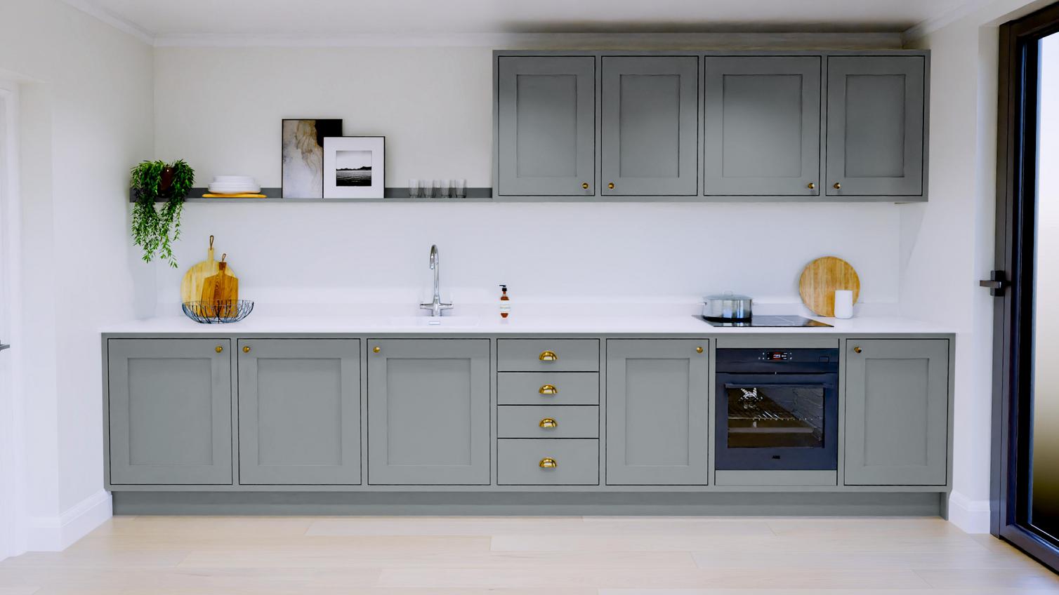 Chilcomb Inframe Dusk Blue Single Wall Kitchen