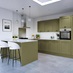 Chilcomb Paint To Order Olive EKES Peninsula Kitchen Set