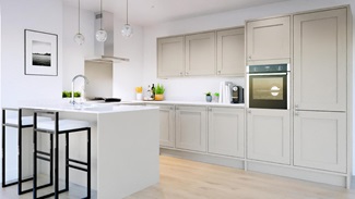 Chilcomb Inframe Pebble Peninsula Kitchen