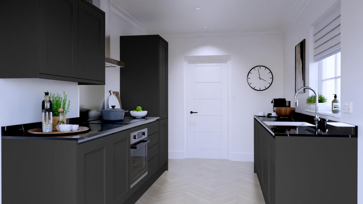 Chilcomb Charcoal Handleless Galley