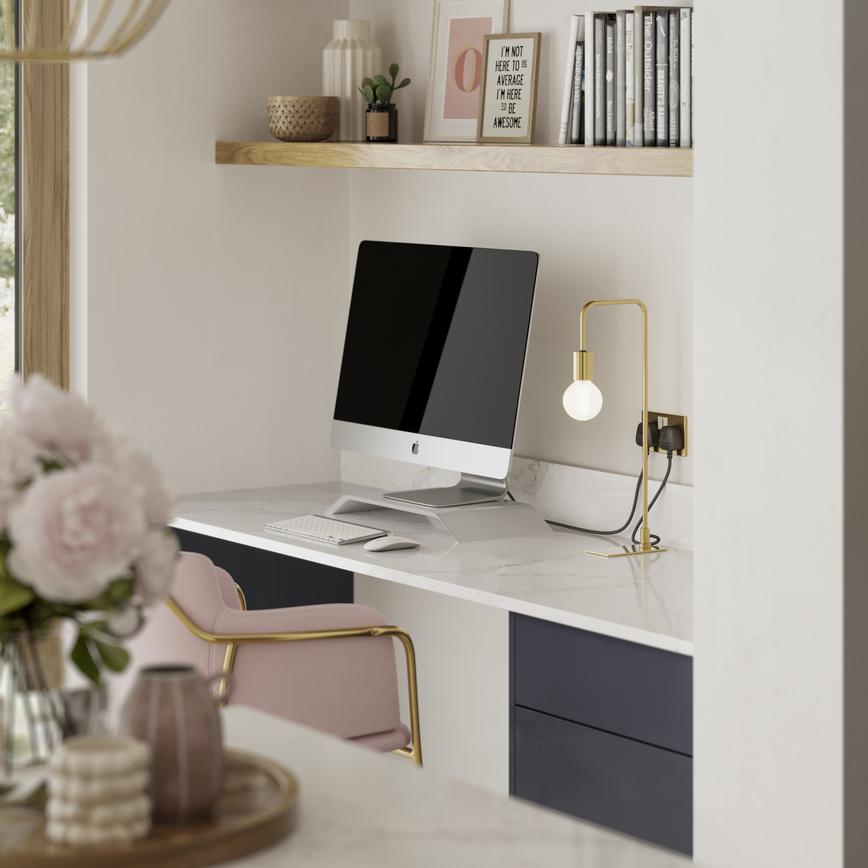 Chilcomb Navy Handleless Desk Cameo