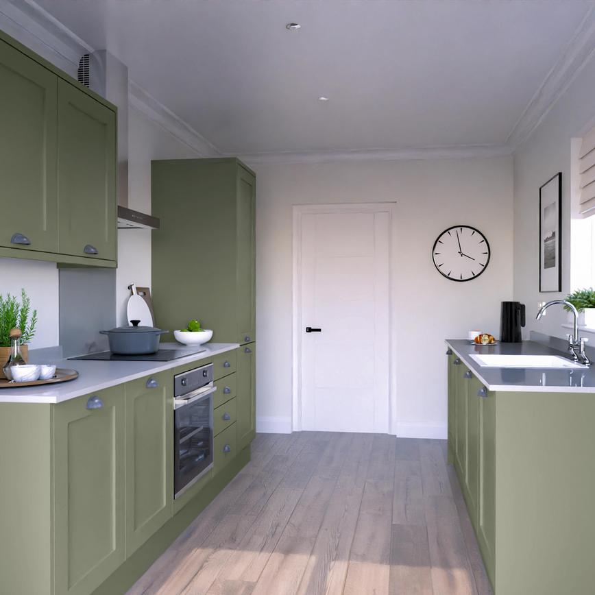 Chilcomb Reed Green Galley Kitchen