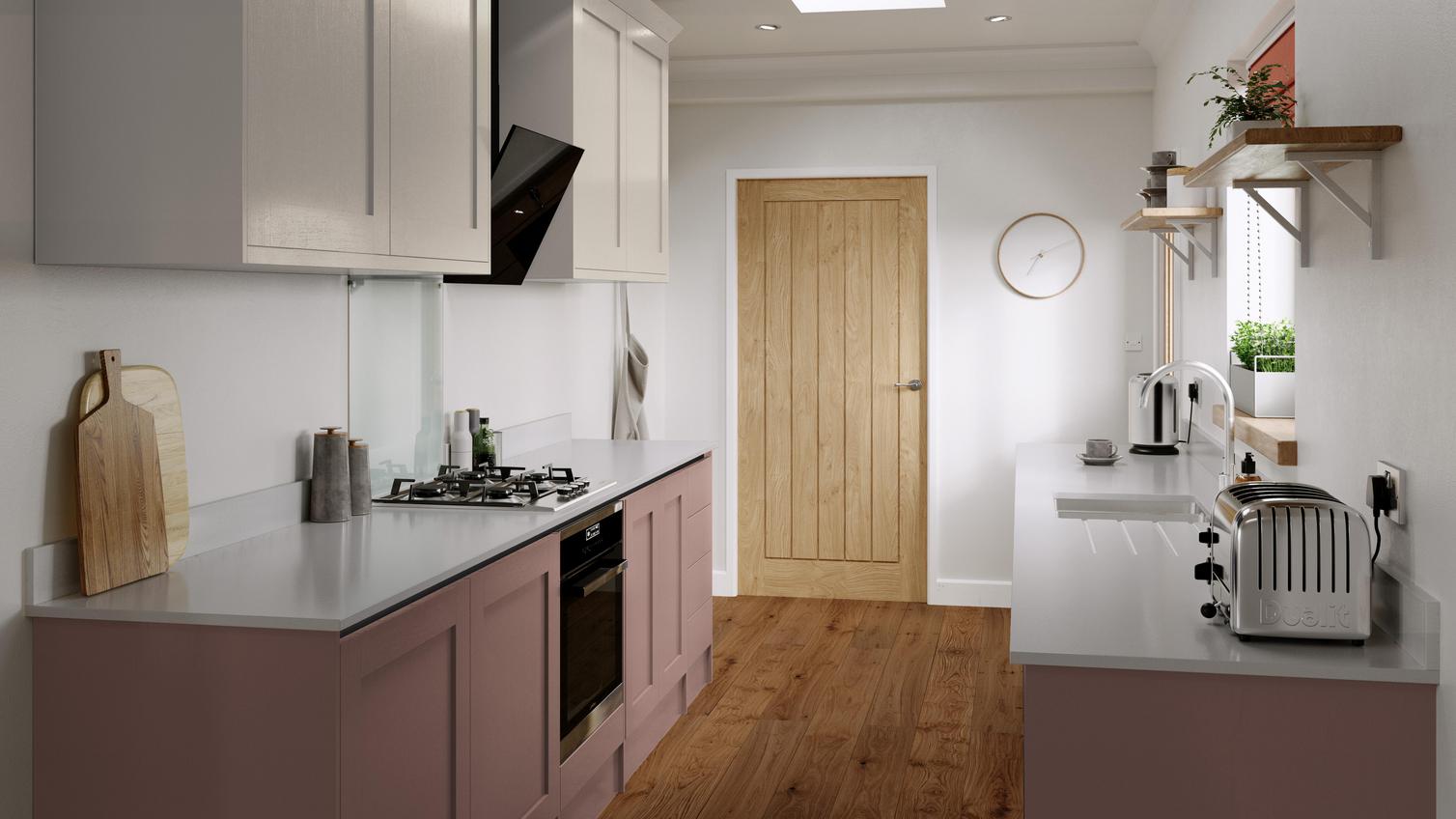 Chilcomb Antique Rose Handleless EKES Set Shot Galley With Porcelain 