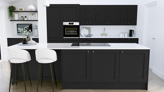 Chilcomb Paint To Order Black EKES Island Kitchen Set