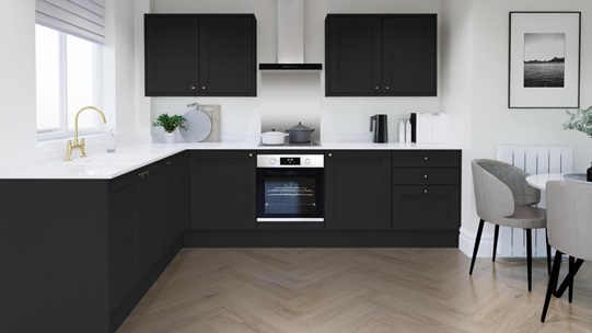 Chilcomb Paint To Order Black EKES L Shape Kitchen Set