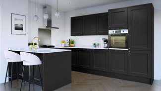 Chilcomb Paint To Order Black EKES Peninsula Kitchen Set