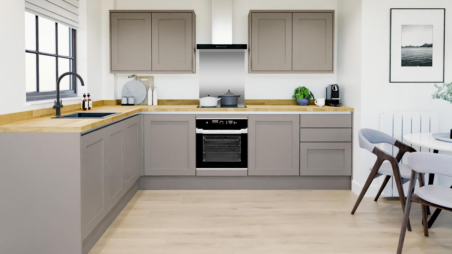 Chilcomb Mushroom Handleless EKES Set Shot L Shape 